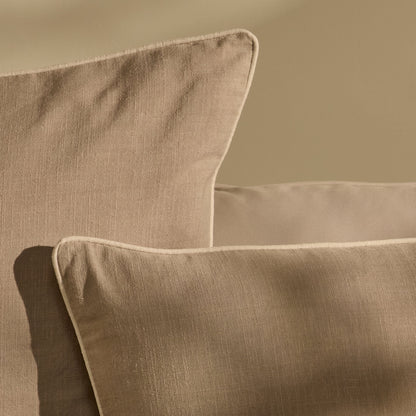 Camber 57x57cm Outdoor Cushion Cover - Sand with Off White Piping - Laura James