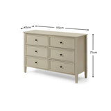 Cambrie 115cm 6 Drawer Chest of Drawers - Oatmeal - Laura James 