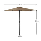 Cappuccino LED Premium Parasol - 2.7m Round
