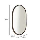 Capsule Black Metal Wall Mirror - Laura James