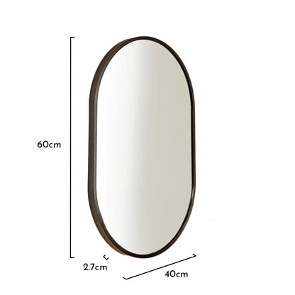 Capsule Black Metal Wall Mirror - Laura James