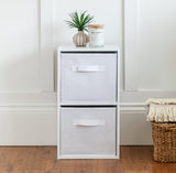 2 Tier Storage Unit / White Bookcase - Laura James