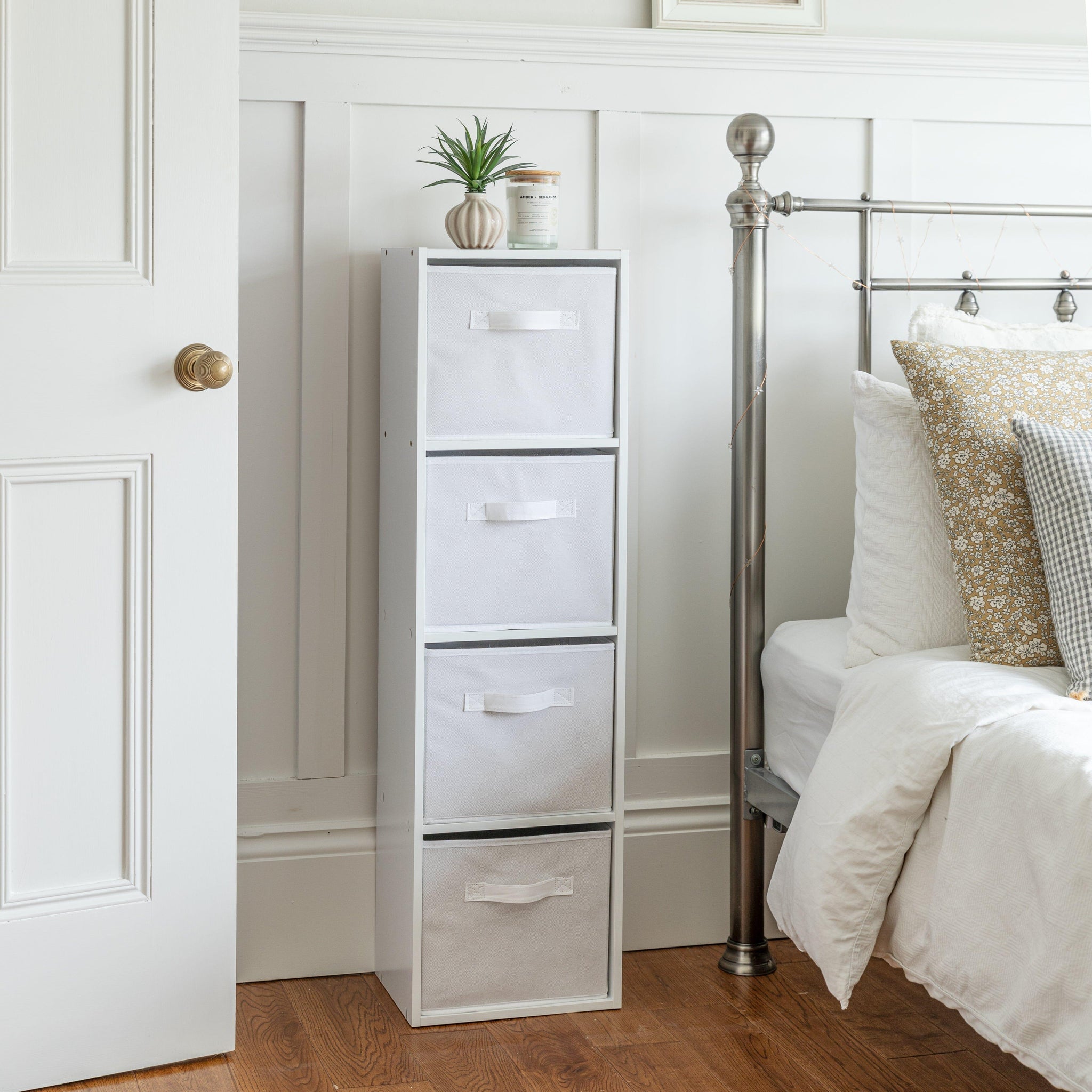 White Square Storage Units and Bookcase - Laura James
