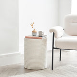 Carlotta Round Concrete Side Table - Pearl Terrazzo