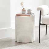 Carlotta Round Concrete Side Table - Pearl Terrazzo - Laura James 