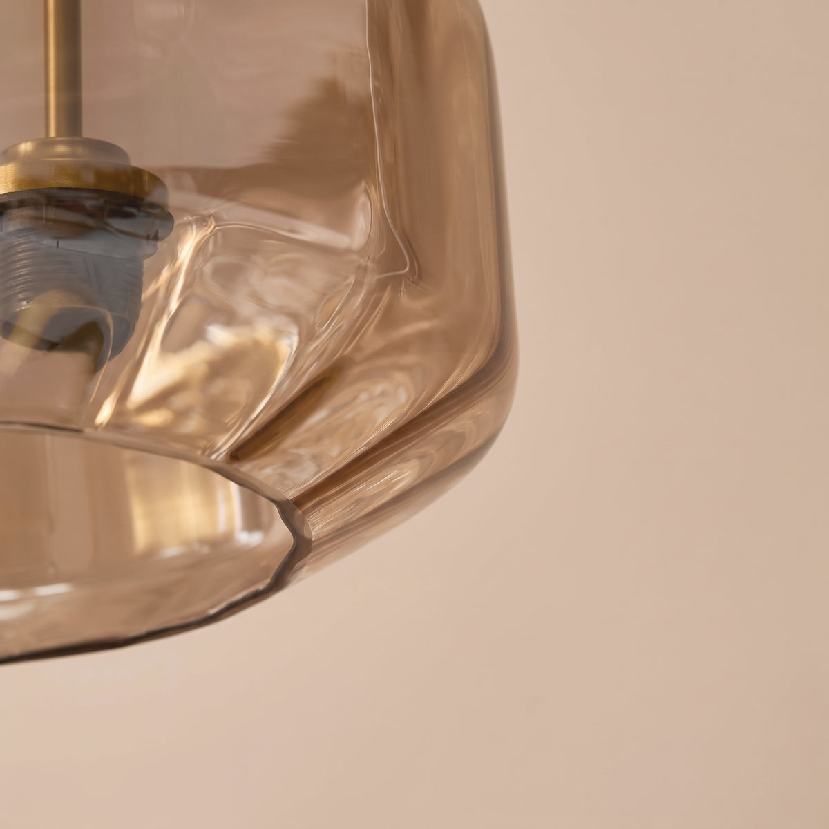 Carrick 22cm Glass Pendant Light - Champagne Glass and Satin Gold