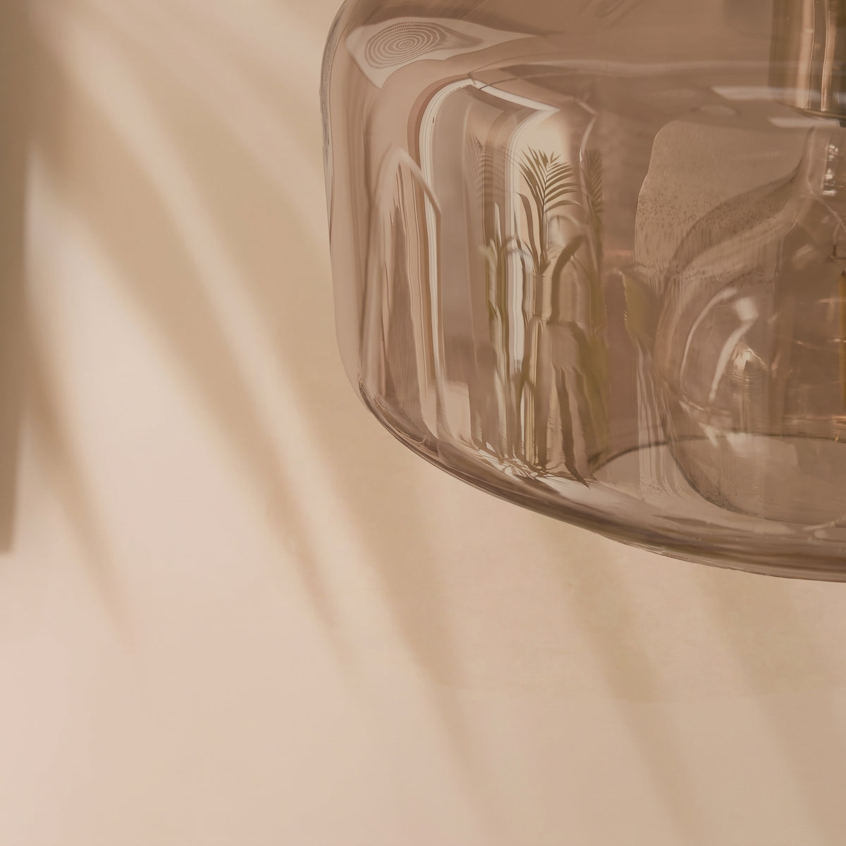 Carrick 22cm Glass Pendant Light - Champagne Glass and Satin Gold