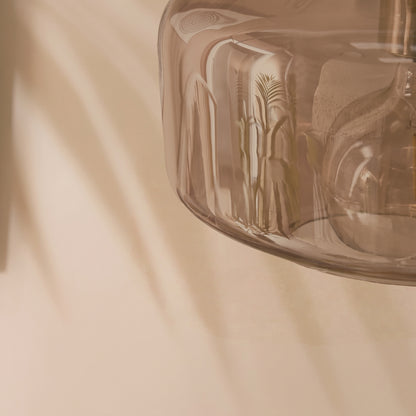 Carrick 22cm Glass Pendant Light - Champagne Glass and Satin Gold