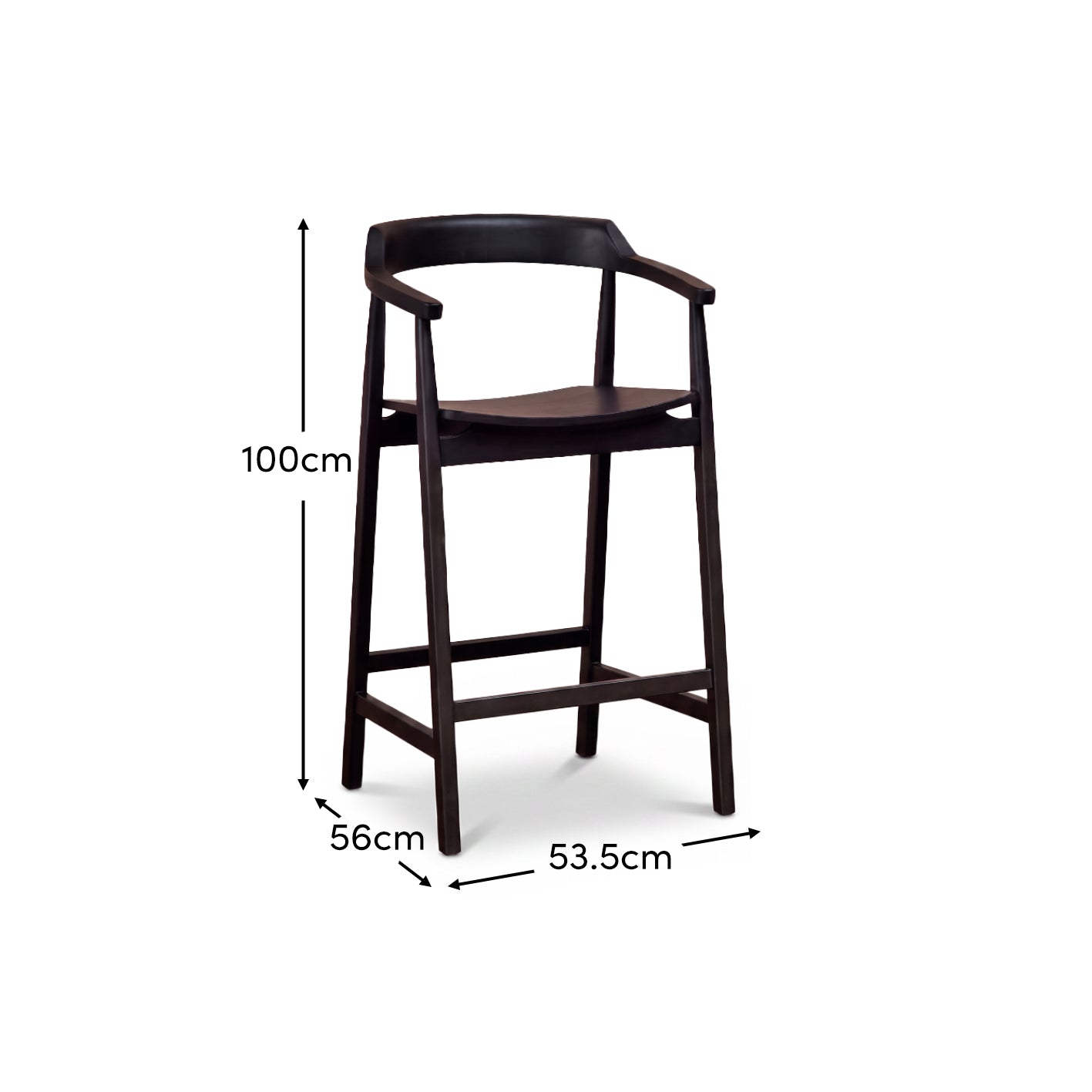 Carter Bar Stool - Black Oak - Laura James 