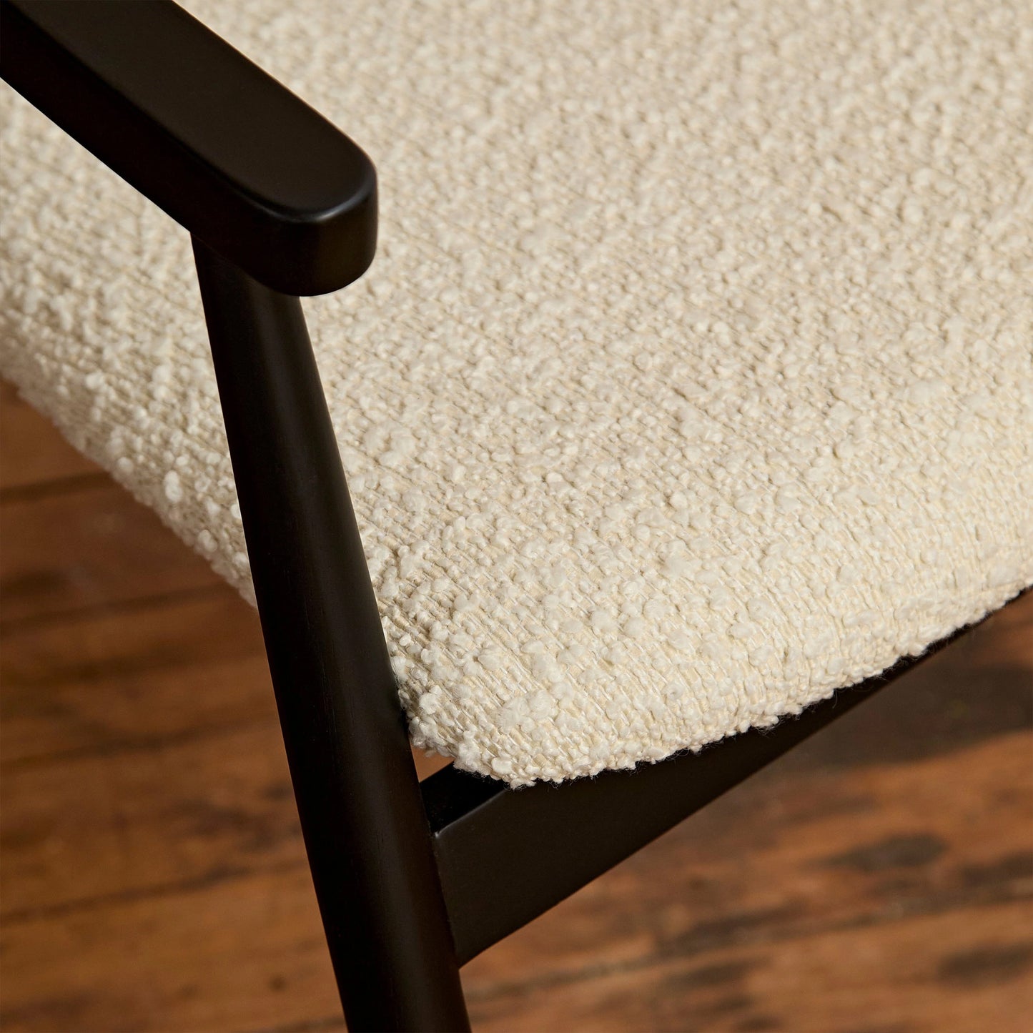 Carter Boucle Bar Stool - Black Oak Legs - Laura James 