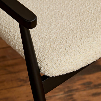 Carter Boucle Bar Stool - Black Oak Legs - Laura James 