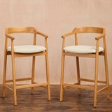 Carter Boucle Bar Stool - Pale Oak Legs - Laura James 