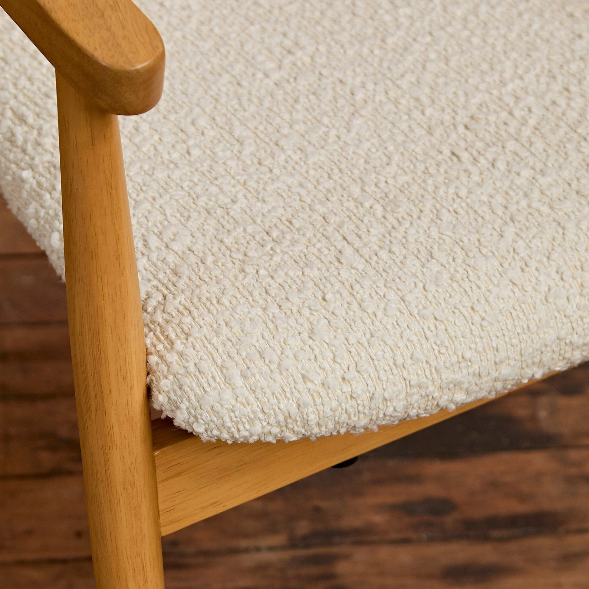Carter Boucle Bar Stool - Pale Oak Legs - Laura James 
