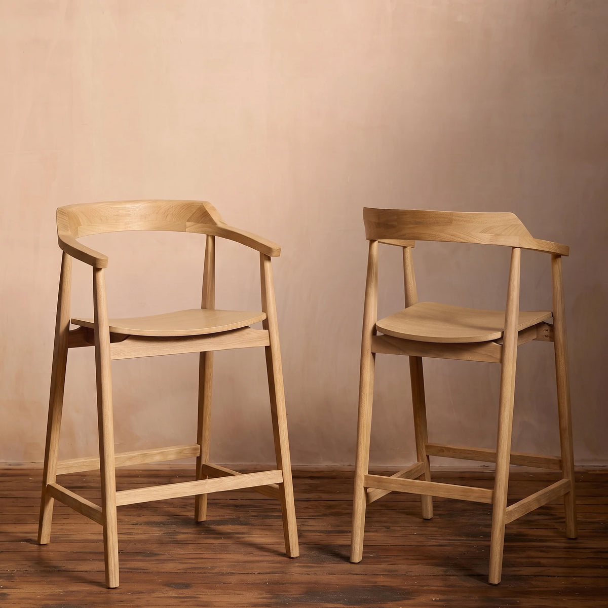 Carter Bar Stool - Whitewash Oak