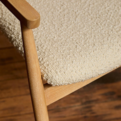 Carter Boucle Bar Stool - Whitewash Oak Legs