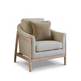 Carter Beige Boucle Occasional Armchair - Whitewash Legs - Laura James