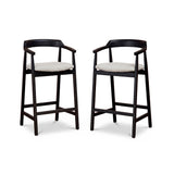 Carter Boucle Bar Stool - Black Oak Legs - Laura James 