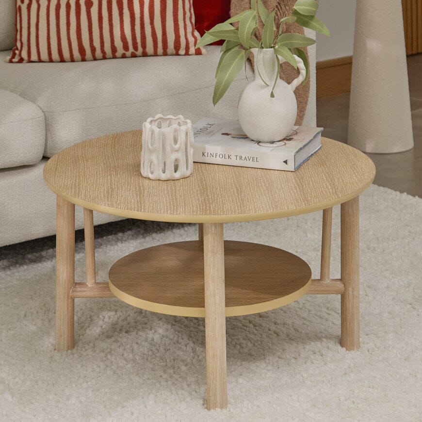 CarterRound Coffee Table - Whitewash - Laura James 