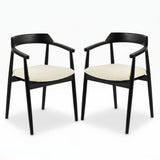 Carter Boucle Dining Armchairs - Set of 2 - Black Oak Legs - Laura James 
