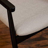Carter Fawn Linen Dining Armchairs - Set of 2 - Black Oak Legs - Laura James 