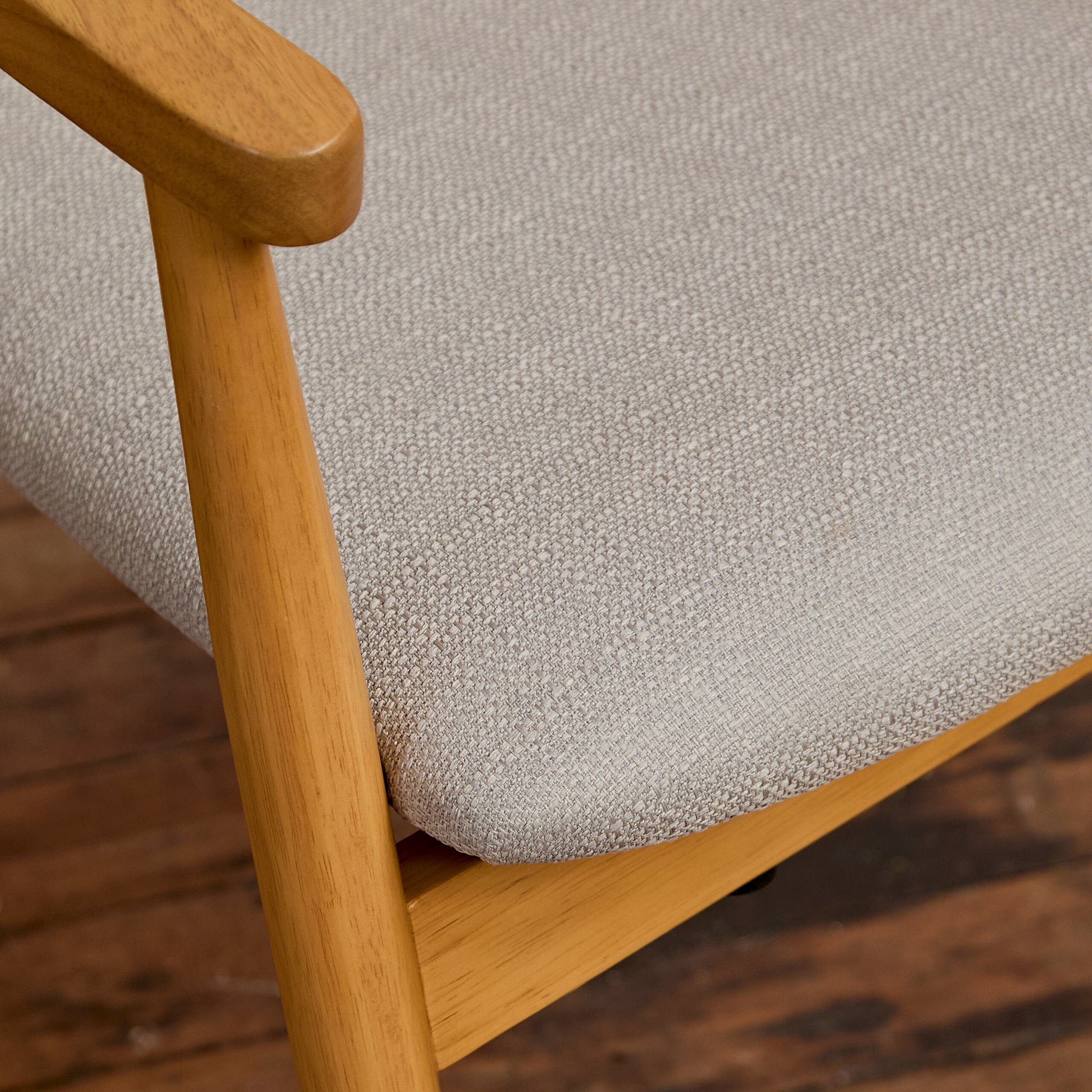 Carter Fawn Linen Dining Armchairs - Set of 2 - Pale Oak Legs - Laura James 
