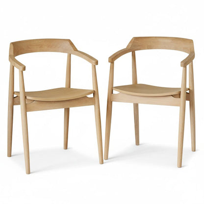 Carter Whitewash Oak Dining Armchair - Set of 2 - Laura James