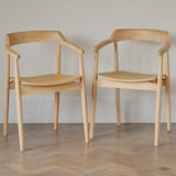 Carter Whitewash Oak Dining Armchair - Set of 2 - Laura James