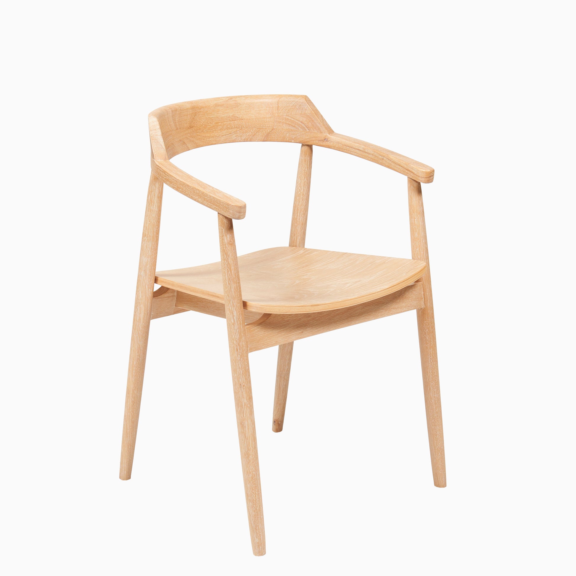 Carter Whitewash Oak Dining Armchair - Set of 2 - Laura James