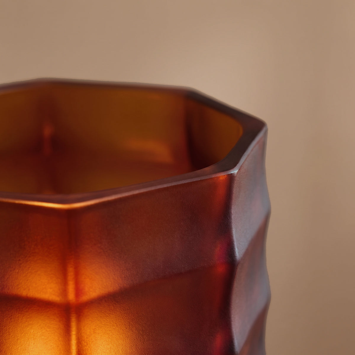 Cervo 9cm Glass Tea Light - Russet Red