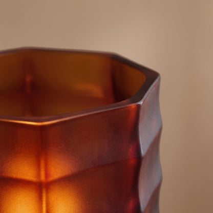 Cervo 9cm Glass Tea Light - Russet Red