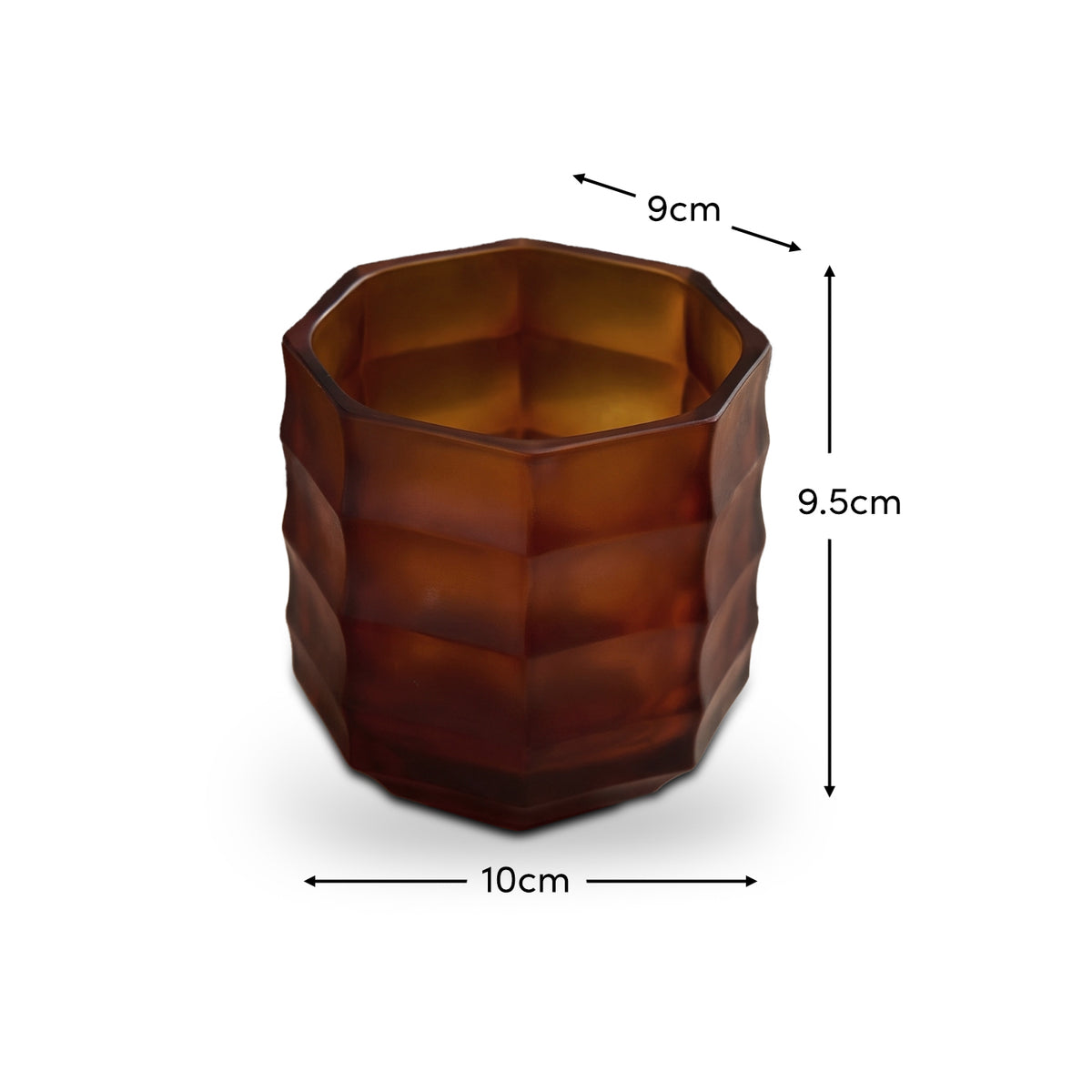 Cervo 9cm Glass Tea Light - Russet Red