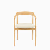 Carter Boucle Dining Armchairs - Set of 2 - Whitewash Oak Legs - Laura James 