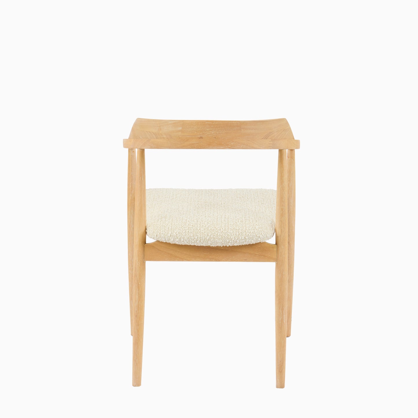 Carter Boucle Dining Armchairs - Set of 2 - Whitewash Oak Legs - Laura James 