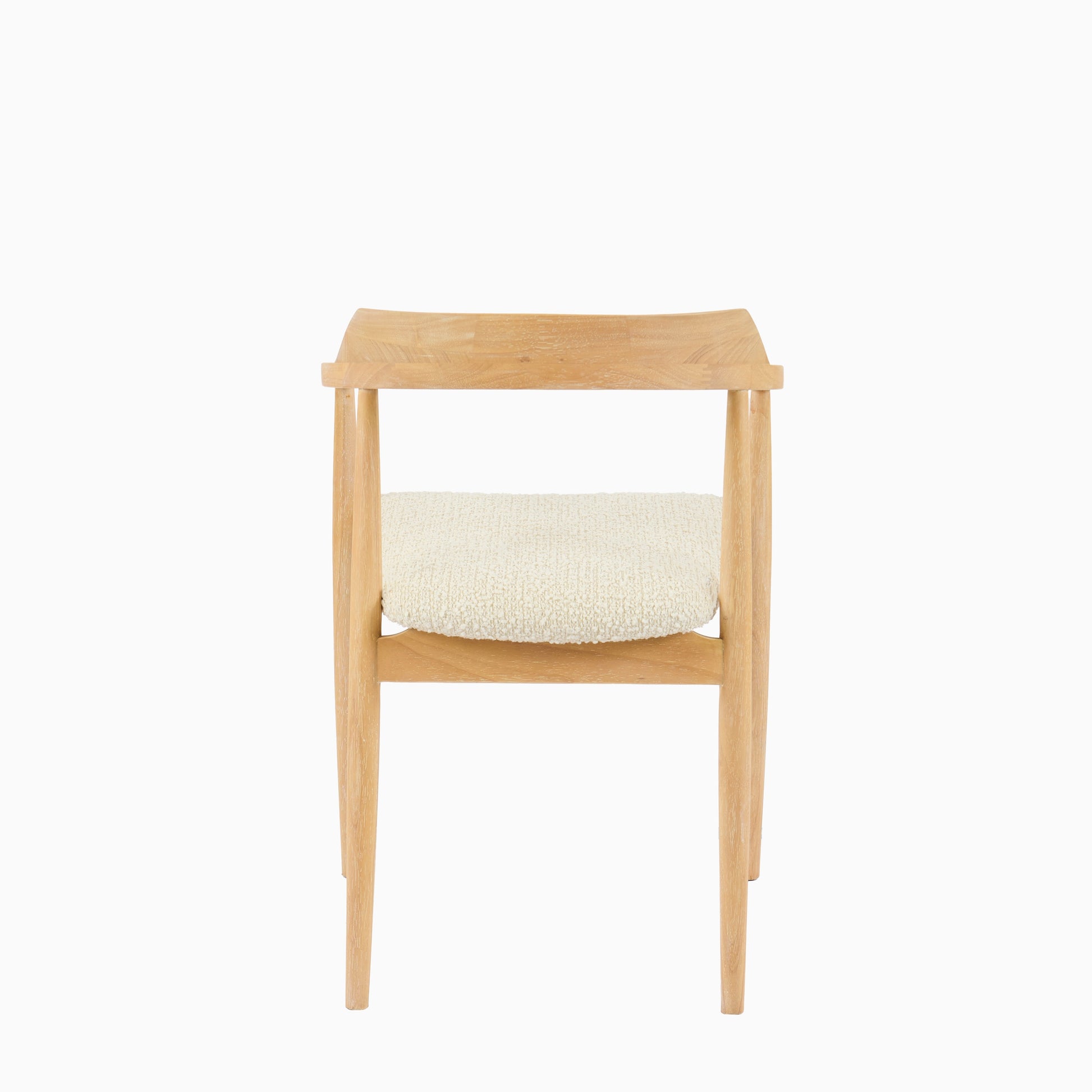 Carter Boucle Dining Armchairs - Set of 2 - Whitewash Oak Legs - Laura James 