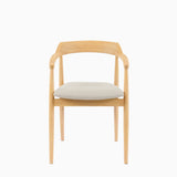 Carter Fawn Linen Dining Armchairs - Set of 2 - Whitewash Oak Legs - Laura James 