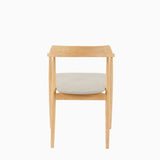 Carter Fawn Linen Dining Armchairs - Set of 2 - Whitewash Oak Legs - Laura James 