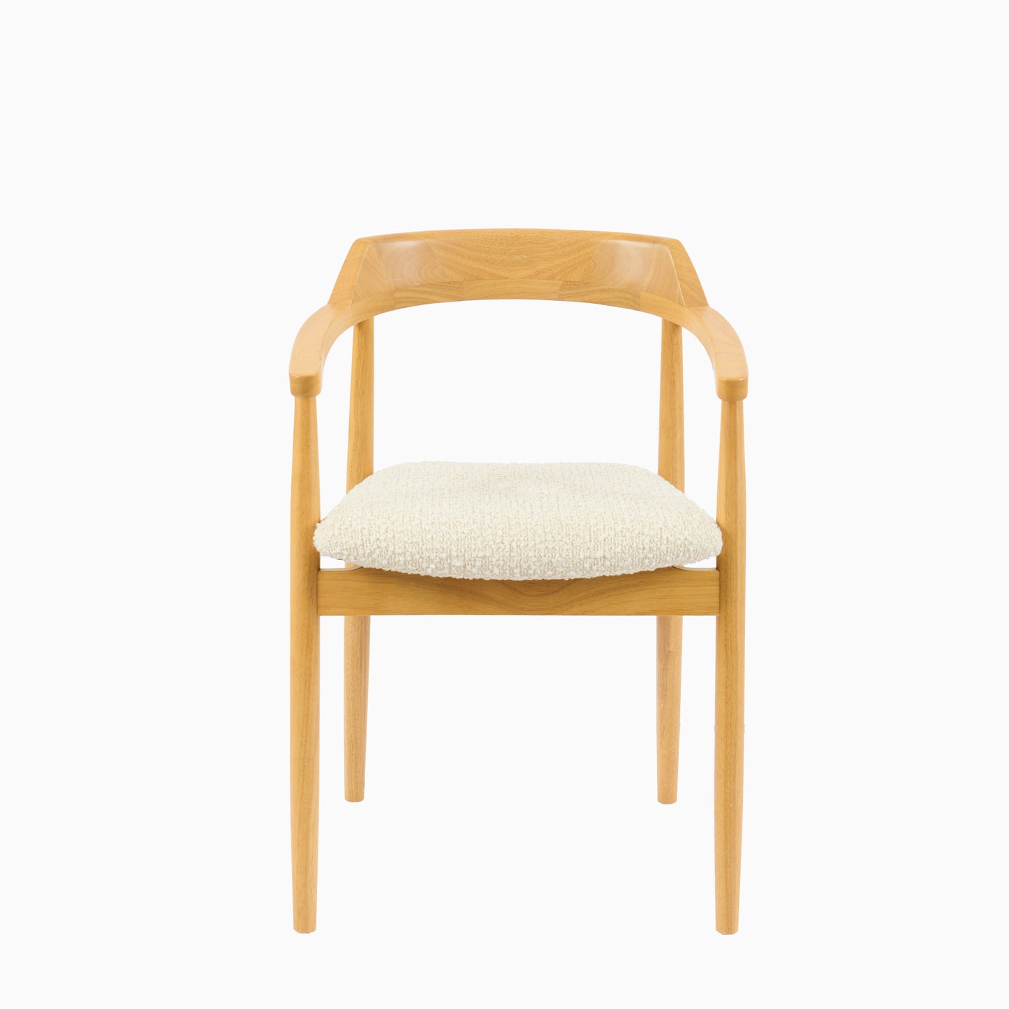 Carter Boucle Dining Armchairs - Set of 2 - Pale Oak Legs - Laura James 