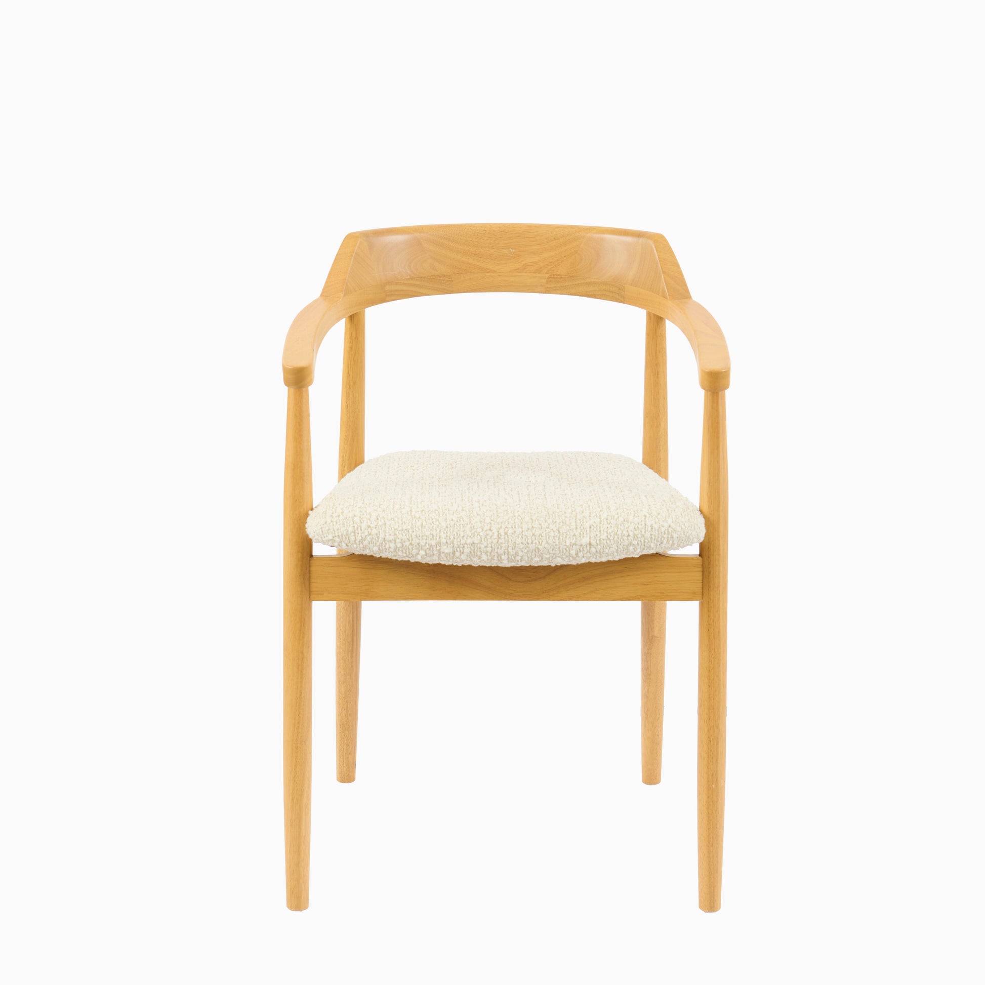 Carter Boucle Dining Armchairs - Set of 2 - Pale Oak Legs - Laura James 