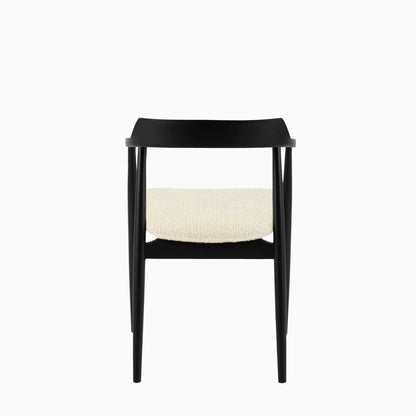 Carter Boucle Dining Armchairs - Set of 2 - Black Oak Legs - Laura James 