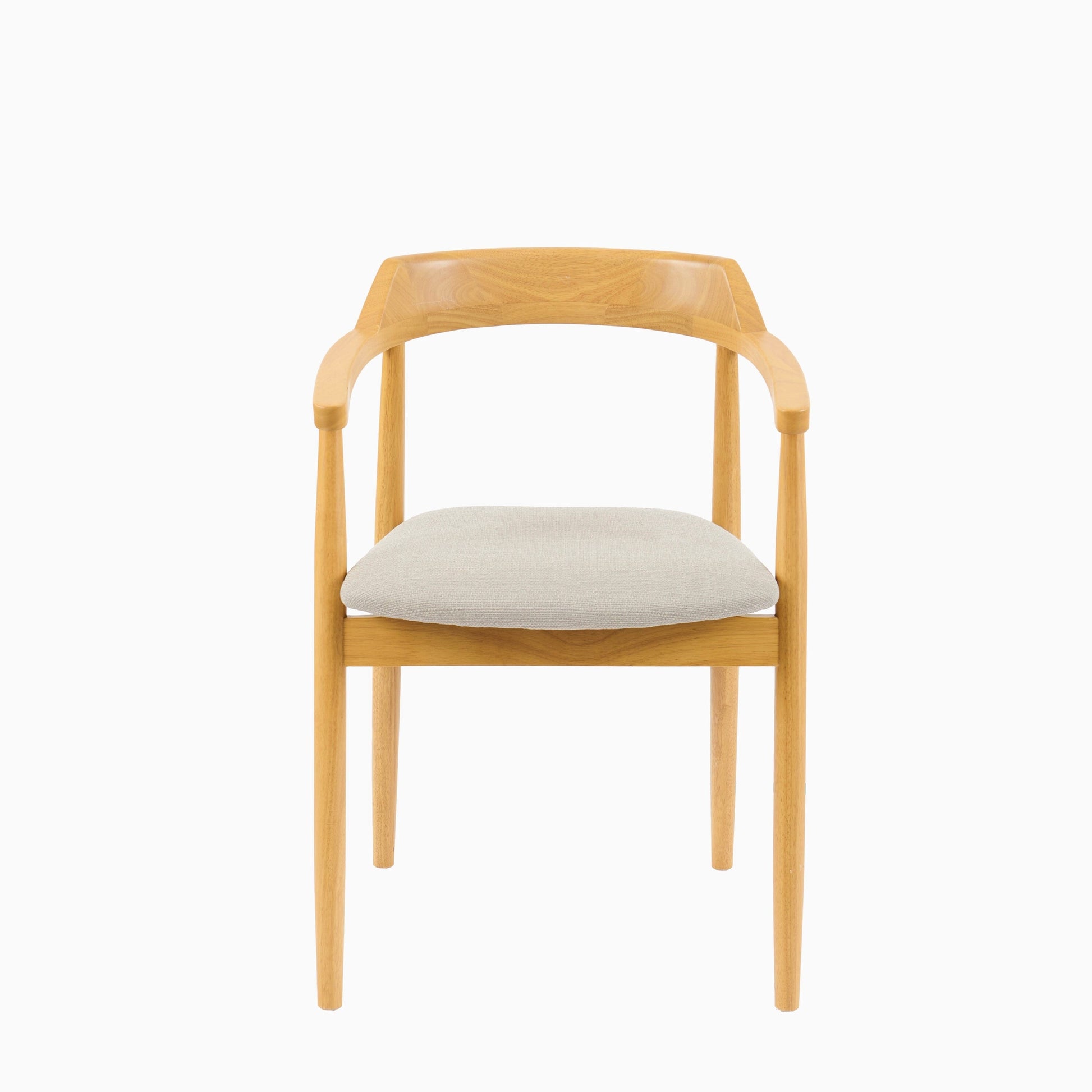Carter Fawn Linen Dining Armchairs - Set of 2 - Pale Oak Legs - Laura James 