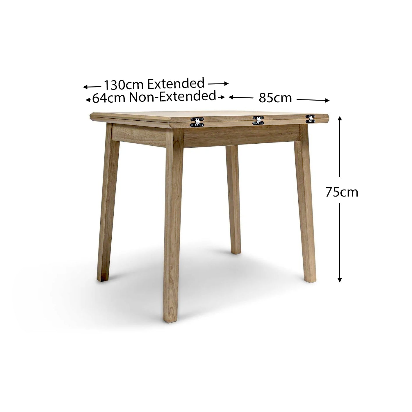 Charlie Whitewash Extending Dining Table - 65-130cm - Laura James
