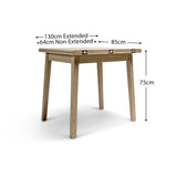 Charlie Whitewash Extending Dining Table - 65-130cm - Laura James