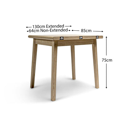 Charlie Whitewash Extending Dining Table - 65-130cm - Laura James