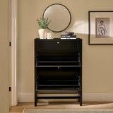 Charlie 2 Door 1 Draw Shoe Cabinet - Noir Black - Laura James
