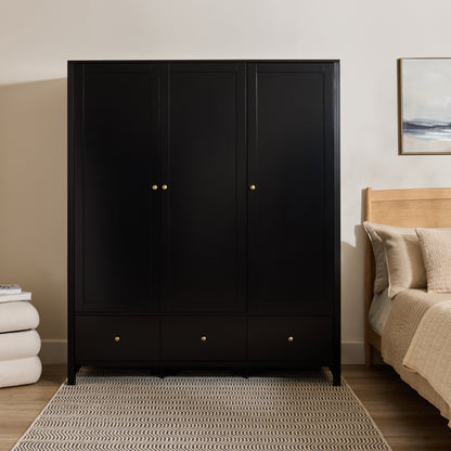 Charlie 3 Door Wardrobe - Black - Laura James