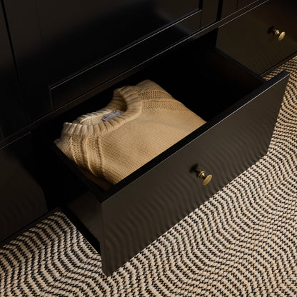 Charlie 3 Door Wardrobe - Black - Laura James