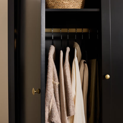 Charlie 3 Door Wardrobe - Black - Laura James