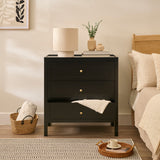Charlie 3 Drawer Chest of Drawer - Noir Black - Laura James 