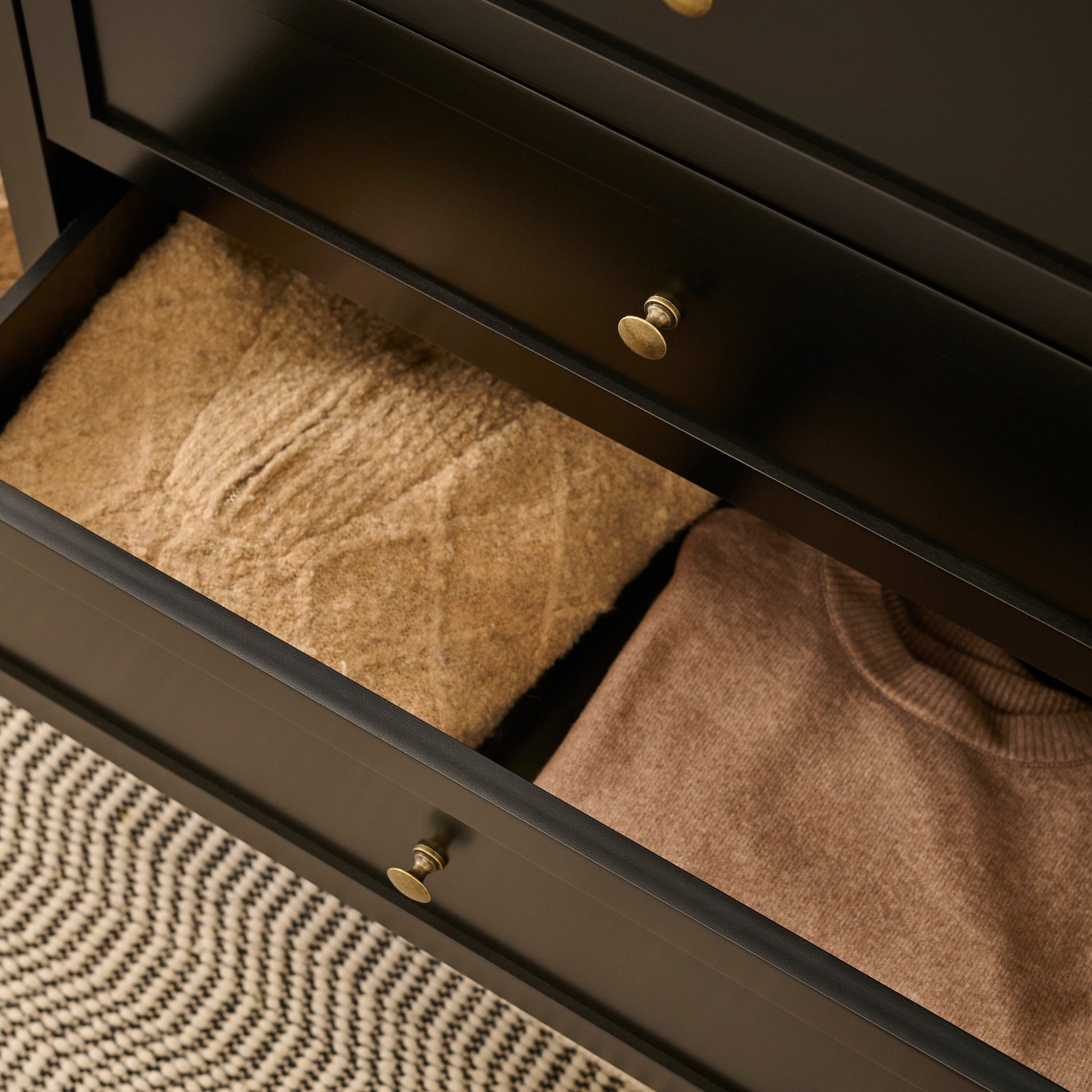 Charlie 3 Drawer Chest of Drawer - Noir Black - Laura James 