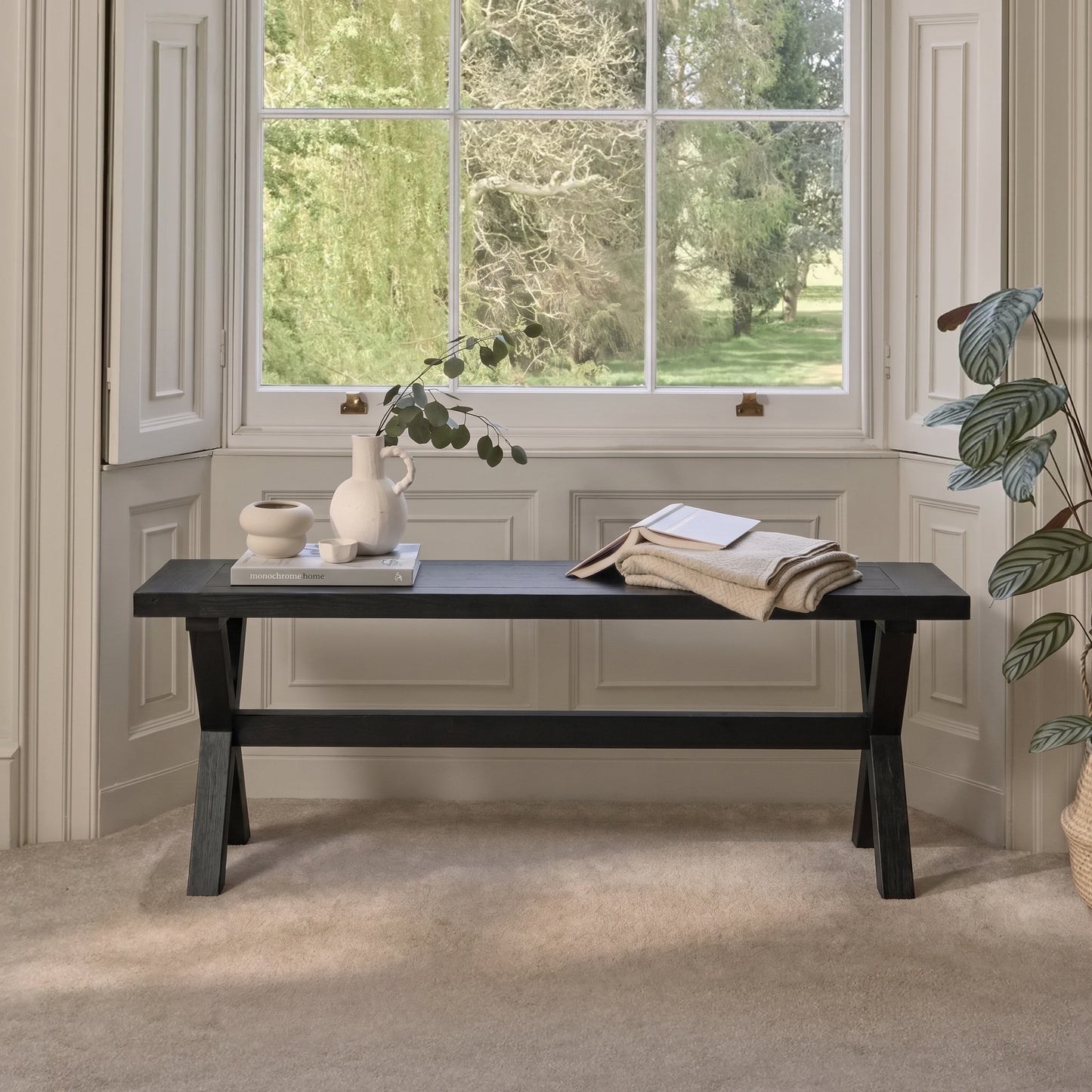 Charlotte 3 Seater Dining Bench - Black Oak - Laura James 